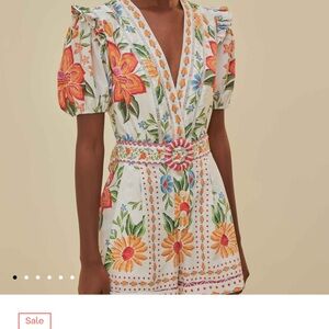 Farm Rio Floral Embroidered romper